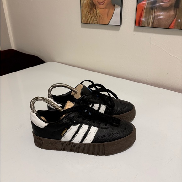 adidas Shoes - Adidas Black and White Sambae Sneakers with Brown Sole